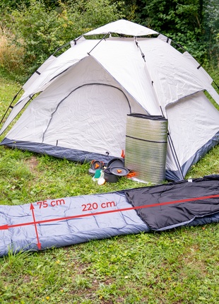 Toolbrothers Outdoor Camping-Set Tente pour 2-4 personnes Tente hydraulique avec matelas isolant & équipement de camping 14 pcs.