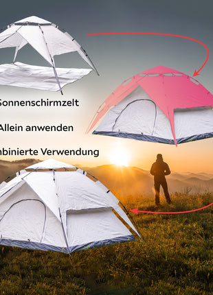 Toolbrothers Outdoor Camping-Set Tente pour 2-4 personnes Tente hydraulique avec matelas isolant & équipement de camping 14 pcs.