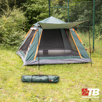 Toolbrothers Outdoort Camping-Set Zelt for 2-4 Personen Hydraulikzelt Pop-Up zelt + Campingausrstung 12 tlg