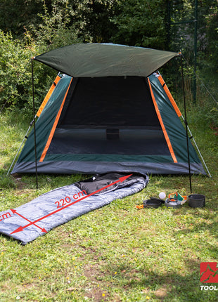 Toolbrothers Outdoort Camping-Set Zelt for 2-4 Personen Hydraulikzelt Pop-Up zelt + Campingausrstung 12 tlg