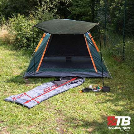Toolbrothers Outdoort Camping-Set Zelt for 2-4 Personen Hydraulikzelt Pop-Up zelt + Campingausrstung 12 tlg