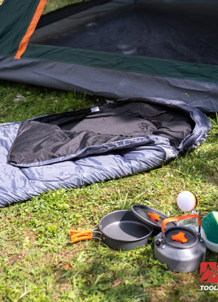 Toolbrothers Outdoort Camping-Set Zelt for 2-4 Personen Hydraulikzelt Pop-Up zelt + Campingausrstung 12 tlg