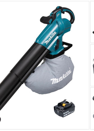 Soplador y aspirador de hojas a batería Makita DUB 187 F 18 V sin escobillas + 1x batería 3,0 Ah - sin cargador