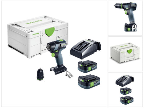 Festool TXS 12 2,5-Plus Perceuse-visseuse sans fil 12 V 30 Nm Brushless ( 576873 ) + 2x batterie 2,5 Ah + chargeur + Systainer