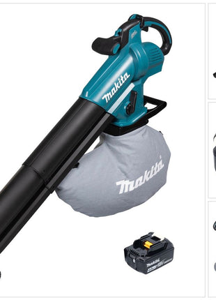 Makita DUB 187 M Souffleur et aspirateur de feuilles sans fil 18 V Brushless + 1x batterie 4,0 Ah - sans chargeur