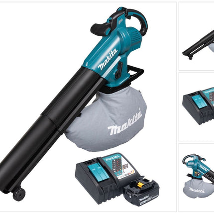 Makita DUB 187 RM Souffleur et aspirateur de feuilles sans fil 18 V Brushless + 1x batterie 4,0 Ah + chargeur