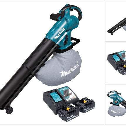 Makita DUB 187 RM2 Souffleur et aspirateur de feuilles sans fil 18 V Brushless + 2x batterie 4,0 Ah + chargeur