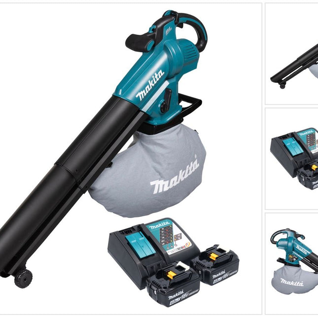 Makita DUB 187 RM2 Souffleur et aspirateur de feuilles sans fil 18 V Brushless + 2x batterie 4,0 Ah + chargeur