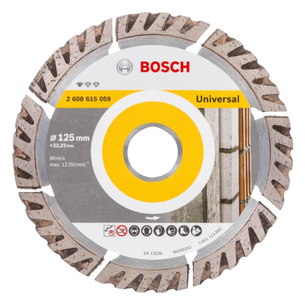 Bosch Standard for Universal Disques à tronçonner diamantés 125 x 22,23 mm 5 pces ( 5x 2608615059 ) pour béton, acier-béton, brique, calcaire et sable-pierre