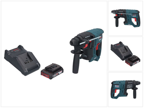 Bosch GBH 18V-21 Taladro percutor inalámbrico profesional 18 V 2,0 J SDS plus sin escobillas + 1x batería 2,0 Ah + cargador