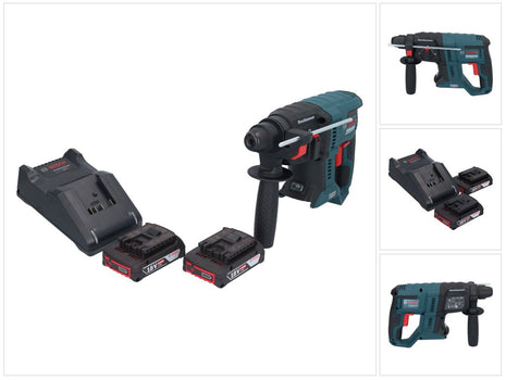 Bosch GBH 18V-21 Marteau perforateur sans fil professionnel 18 V 2.0 J SDS plus Brushless + 2x 2.0 Ah batterie + kit chargeur