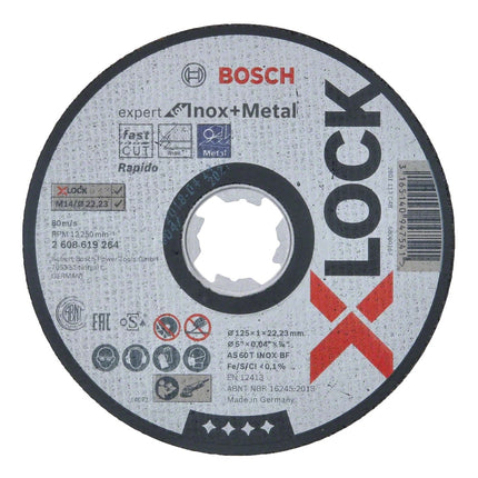 Bosch Expert for Inox & Metal Disque à tronçonner X-LOCK 125 x 22,23 mm 25 pces ( 25x 2608619264 )