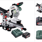 Metabo KGS 18 LTX BL 216 Scie a onglet radiale sans fil 18 V 216 mm Brushless ( 614216920 ) + 1x batterie 4,0 Ah + kit chargeur