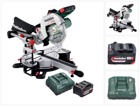 Metabo KGS 18 LTX BL 216 18 V 216 mm Troncatrice radiale a batteria senza spazzole ( 614216920 ) + 1x batteria 4,0 Ah + kit di ricarica