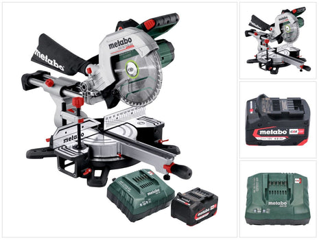 Metabo KGS 18 LTX BL 254 Troncatrice radiale a batteria 18 V 254 mm Brushless ( 614254920 ) + 1x batteria 4,0 Ah + kit di ricarica