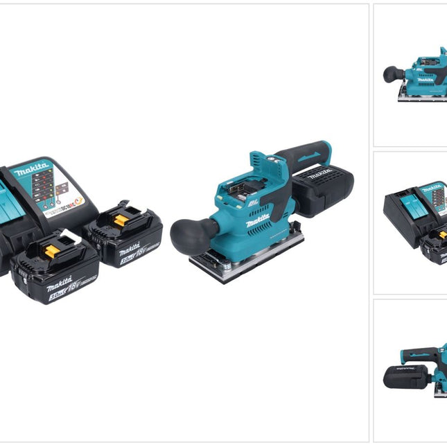 Makita DBO 382 RF Ponceuse vibrante sans fil 18 V 93 x 185 mm Brushless + 2x batterie 3,0 Ah + chargeur