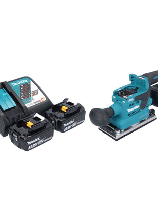 Makita DBO 382 RF Akku Schwingschleifer 18 V 93 x 185 mm Brushless + 2x Akku 3,0 Ah + Ladegerät