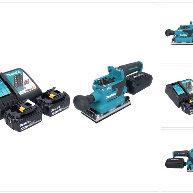 Makita DBO 382 RM Ponceuse vibrante sans fil 18 V 93 x 185 mm Brushless + 2x batterie 4,0 Ah + chargeur