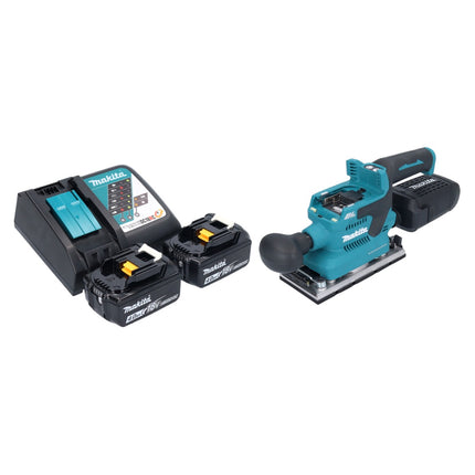 Makita DBO 382 RM Ponceuse vibrante sans fil 18 V 93 x 185 mm Brushless + 2x batterie 4,0 Ah + chargeur