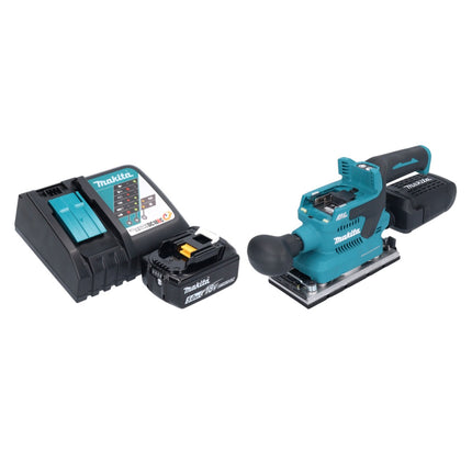 Makita DBO 382 RT1 Ponceuse vibrante sans fil 18 V 93 x 185 mm Brushless + 1x batterie 5,0 Ah + chargeur