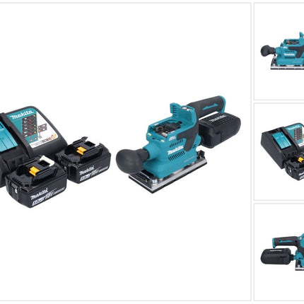 Makita DBO 382 RT Ponceuse vibrante sans fil 18 V 93 x 185 mm Brushless + 2x batterie 5,0 Ah + chargeur