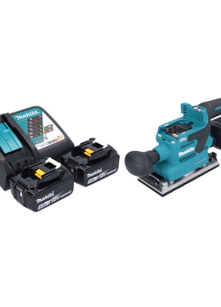 Makita DBO 382 RT Ponceuse vibrante sans fil 18 V 93 x 185 mm Brushless + 2x batterie 5,0 Ah + chargeur