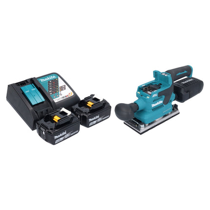 Makita DBO 382 RT Ponceuse vibrante sans fil 18 V 93 x 185 mm Brushless + 2x batterie 5,0 Ah + chargeur
