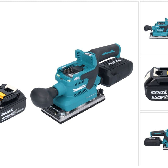 Makita DBO 382 G1 Ponceuse vibrante sans fil 18 V 93 x 185 mm Brushless + 1x batterie 6,0 Ah - sans chargeur