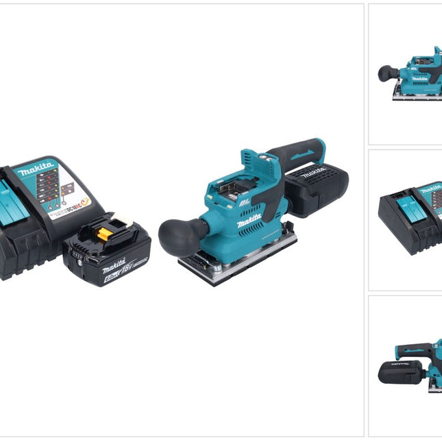 Makita DBO 382 RG1 Ponceuse vibrante sans fil 18 V 93 x 185 mm Brushless + 1x batterie 6,0 Ah + chargeur