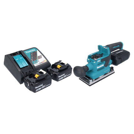 Makita DBO 382 RG Ponceuse vibrante sans fil 18 V 93 x 185 mm Brushless + 2x batterie 6,0 Ah + chargeur