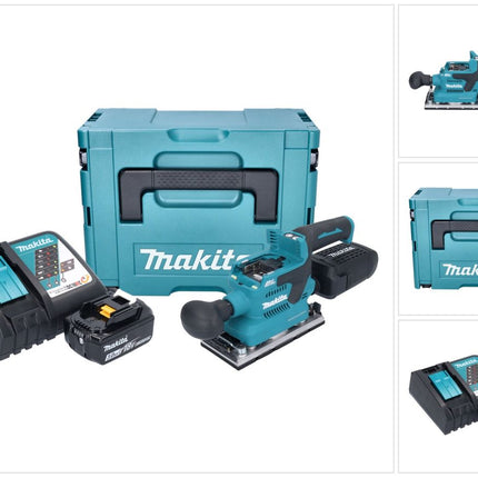 Makita DBO 382 RF1J Ponceuse vibrante sans fil 18 V 93 x 185 mm Brushless + 1x batterie 3,0 Ah + chargeur + Makpac