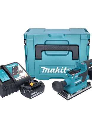 Makita DBO 382 RF1J Ponceuse vibrante sans fil 18 V 93 x 185 mm Brushless + 1x batterie 3,0 Ah + chargeur + Makpac