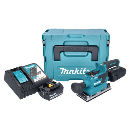 Makita DBO 382 RF1J Ponceuse vibrante sans fil 18 V 93 x 185 mm Brushless + 1x batterie 3,0 Ah + chargeur + Makpac