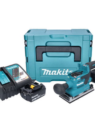 Makita DBO 382 RM1J Akumulatorowa szlifierka oscylacyjna 18 V 93 x 185 mm bezszczotkowa + 1x akumulator 4,0 Ah + ładowarka + Makpac