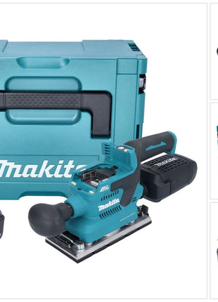 Makita DBO 382 G1J Ponceuse vibrante sans fil 18 V 93 x 185 mm Brushless + 1x batterie 6,0 Ah + Makpac - sans chargeur