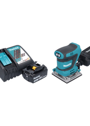 Makita DBO 484 RF1 Akku Schwingschleifer 18 V 112 x 102 mm + 1x Akku 3,0 Ah + Ladegerät