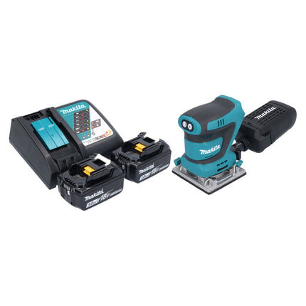 Makita DBO 484 RF ponceuse orbitale sans fil 18 V 112 x 102 mm + 2x batterie 3,0 Ah + chargeur