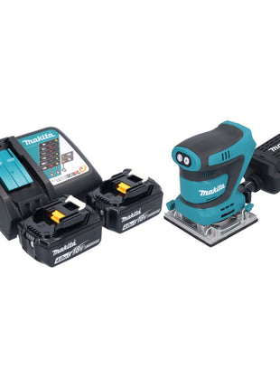 Makita DBO 484 RM Ponceuse vibrante sans fil 18 V 112 x 102 mm + 2x batterie 4,0 Ah + chargeur