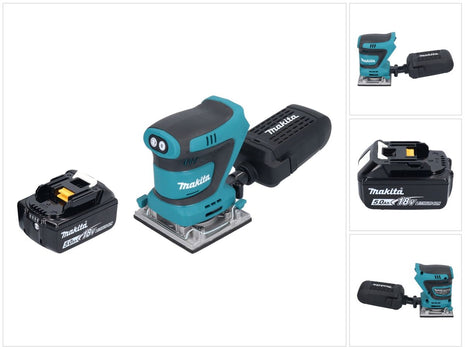 Lijadora orbital a batería Makita DBO 484 T1 18 V 112 x 102 mm + 1x batería 5,0 Ah - sin cargador