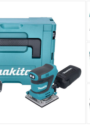 Makita DBO 484 F1J Akumulatorowa szlifierka oscylacyjna 18 V 112 x 102 mm + 1x akumulator 3,0 Ah + Makpac - bez ładowarki