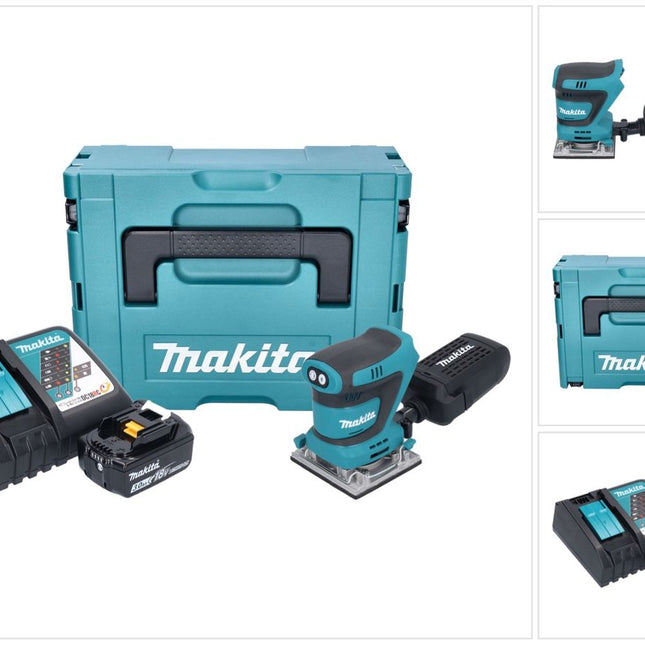 Makita DBO 484 RF1J ponceuse orbitale sans fil 18 V 112 x 102 mm + 1x batterie 3,0 Ah + chargeur + Makpac