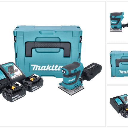Makita DBO 484 RFJ ponceuse orbitale sans fil 18 V 112 x 102 mm + 2x batterie 3,0 Ah + chargeur + Makpac