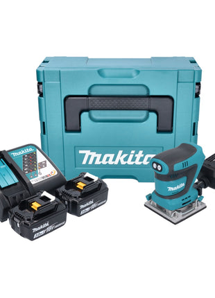 Makita DBO 484 RFJ ponceuse orbitale sans fil 18 V 112 x 102 mm + 2x batterie 3,0 Ah + chargeur + Makpac