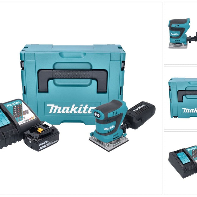 Makita DBO 484 RT1J Ponceuse vibrante sans fil 18 V 112 x 102 mm + 1x batterie 5,0 Ah + chargeur + Makpac