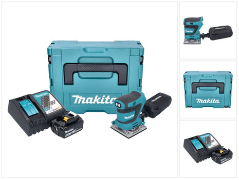 Makita DBO 484 RT1J Ponceuse vibrante sans fil 18 V 112 x 102 mm + 1x batterie 5,0 Ah + chargeur + Makpac