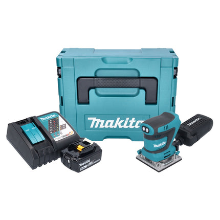 Makita DBO 484 RG1J Ponceuse vibrante sans fil 18 V 112 x 102 mm + 1x batterie 6,0 Ah + chargeur + Makpac