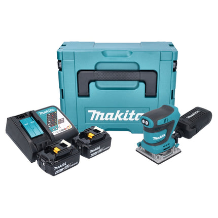 Makita DBO 484 RGJ ponceuse orbitale sans fil 18 V 112 x 102 mm + 2x batterie 6,0 Ah + chargeur + Makpac