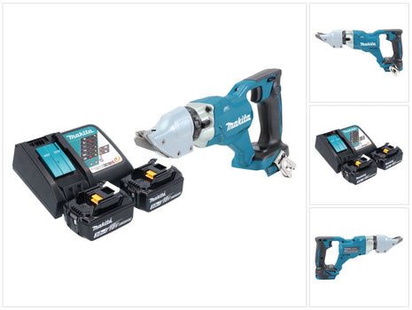 Makita DJS 200 RF cisaille à batterie 18 V 2.0 mm sans balais + 2x batterie 3.0 Ah + chargeur