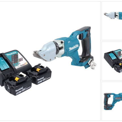 Makita DJS 200 RT Cisaille à tôle sans fil 18 V 2,0 mm Brushless + 2x batterie 5,0 Ah + chargeur