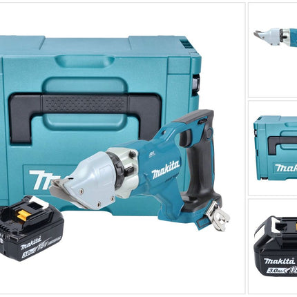 Makita DJS 200 F1J Cisaille à tôle sans fil 18 V 2,0 mm Brushless + 1x batterie 3,0 Ah + Makpac - sans chargeur